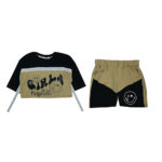 ست کراپ شلوارک استیکر | بچگانه شیک دخترانه جنس تضمینی کد 1106 - Image 3