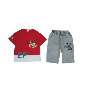 ست تیشرت شلوارک بچگانه | جین شیک پسرانه و دخترانه جنس تضمینی کد 1094 1 لباس سنتر ست تیشرت شلوارک بچگانه | جین شیک پسرانه و دخترانه جنس تضمینی کد 1093