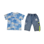 تیشرت شلوارک بچه گانه خارجی | پسرانه جنس پنبه و شلوارک جین کد 1471