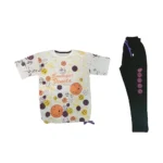 ست تیشرت شلوار جدید دخترانه | شیک قواره بزرگ جنس پنبه دورو درجه یک تضمینی کد 1514 - Image 2